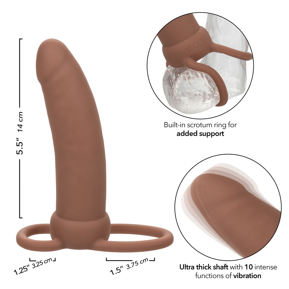 Performance Maxx Rechargeable Thick Dual  Penetrator - Brown-3