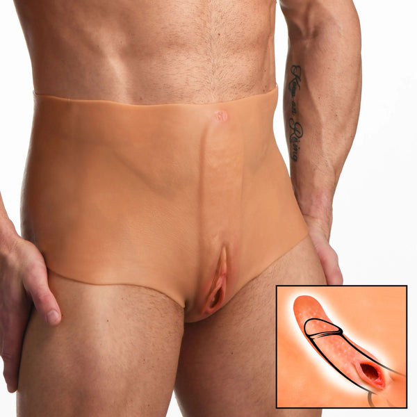 Pussy Panties Silicone Vagina Plus Ass Panties - Medium-0