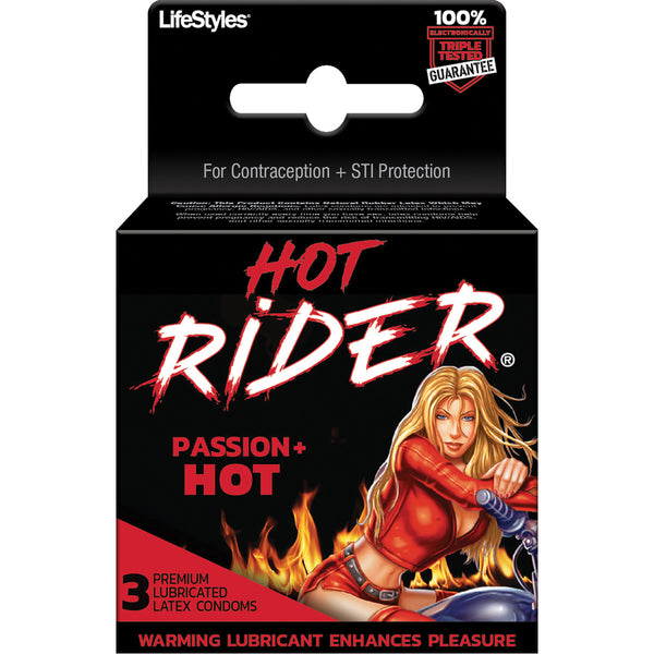 Hot Rider - 3 Pack - Lubricated Latex Condoms-0