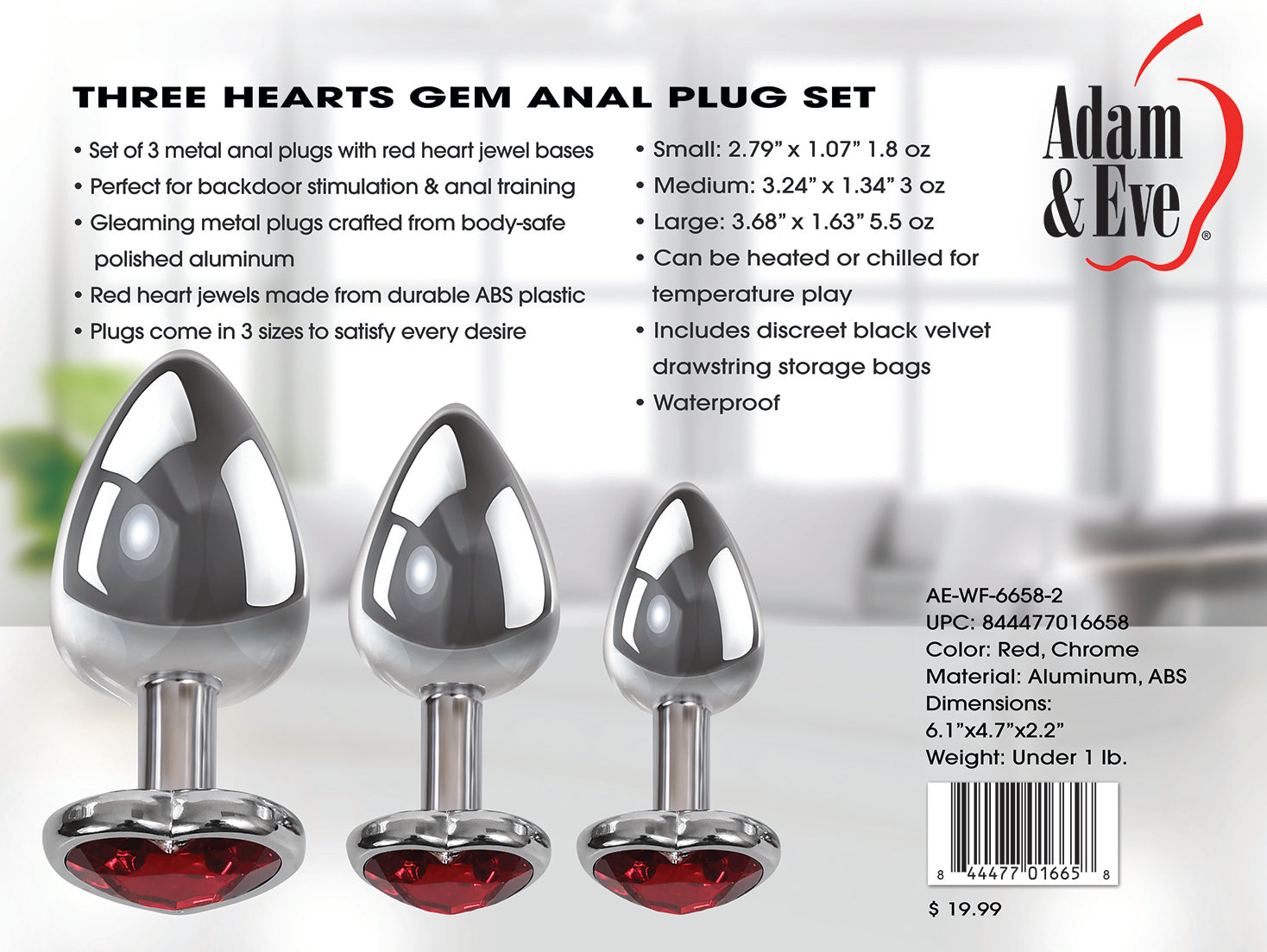 Three Hearts Gem Anal Plug Set