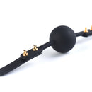UPKO Luxury Silicone Solid Medium Ball Gag with Italian Leather Straps