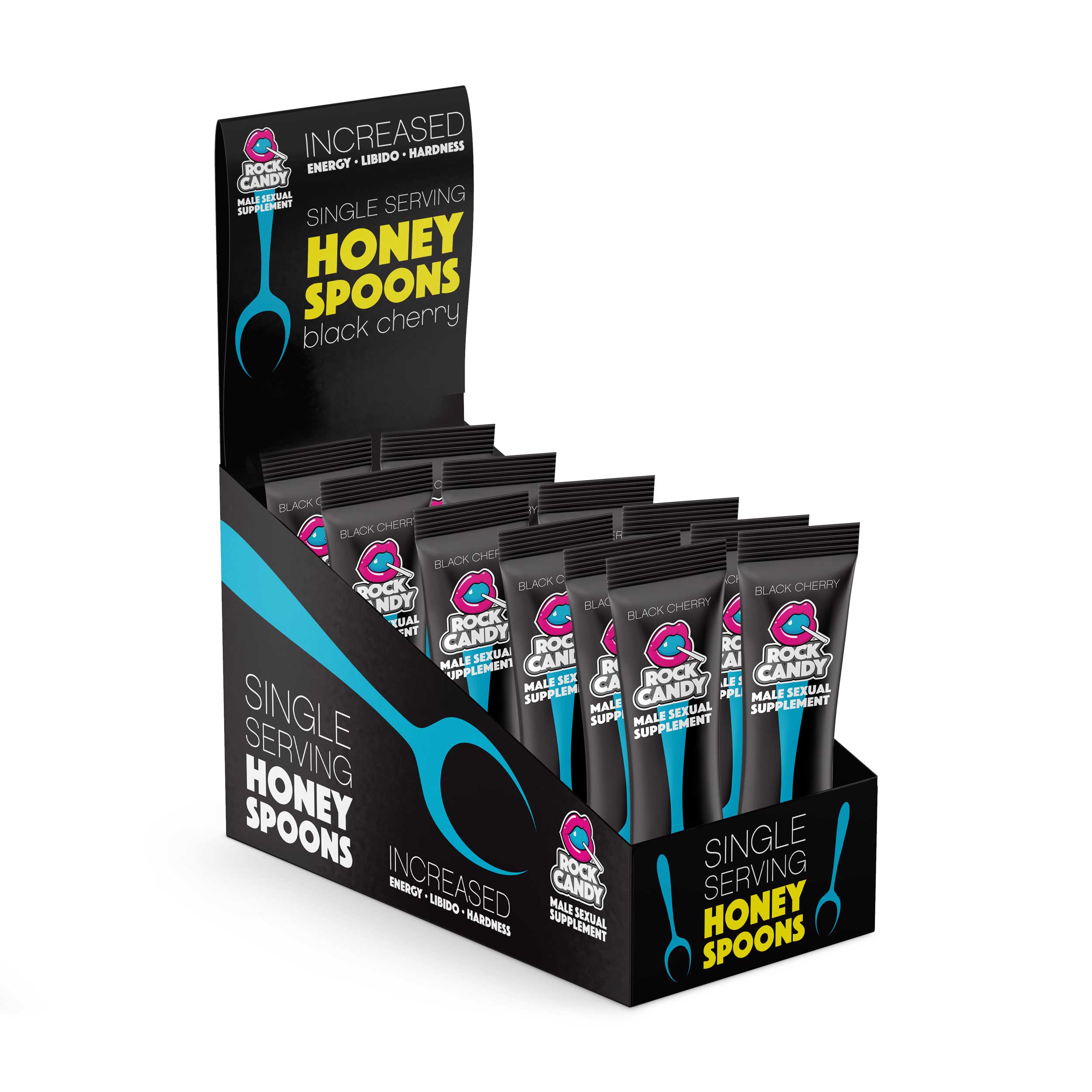 Honey Spoon - Male Sexual Supplement - Black  Cherry 24 Ct Display-1