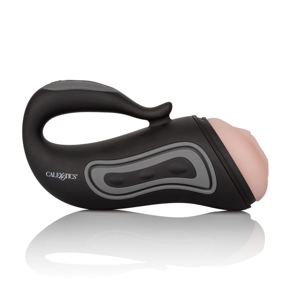 Optimum Power Rechargeable Grip-N-Stroke with removable sleeves and customizable squeeze pads for enhanced pleasure.