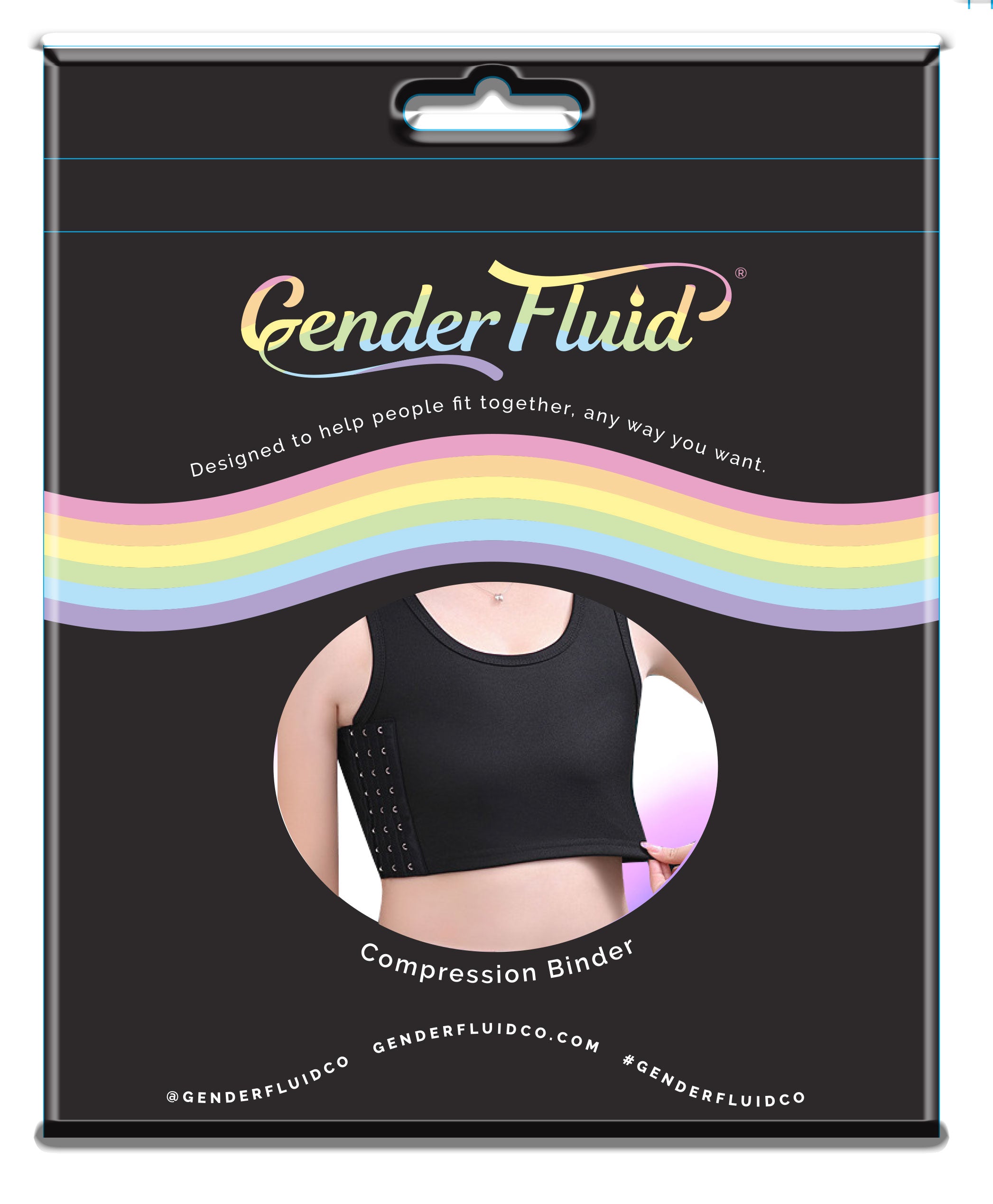 Gender Fluid Chest Compression Binder - Xlarge -  Black-1