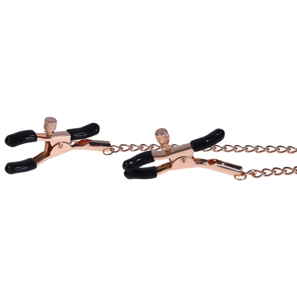 Brat Charmed Nipple Clamps - Rose Gold-0