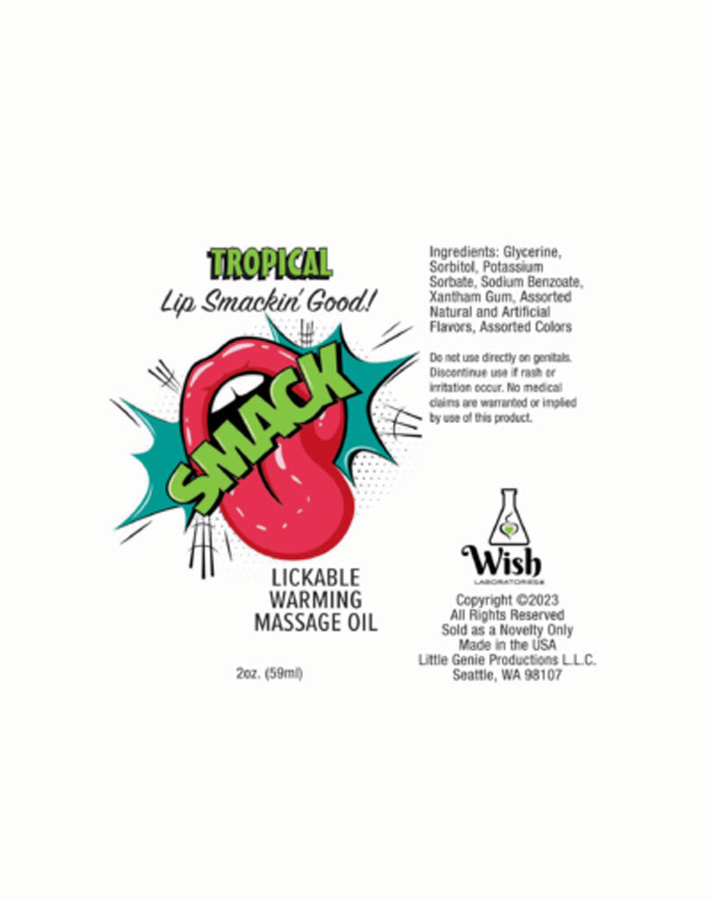 Smack Warming and Lickable Massage Oil - Tropical  2 Oz-0