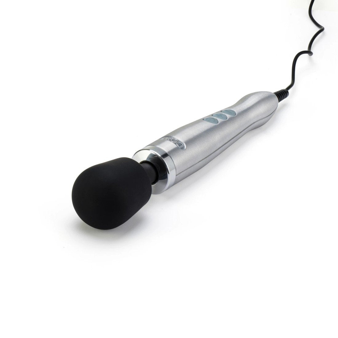 Doxy Diecast Brushed Metal Silver Plug-In Vibrating Wand Massager