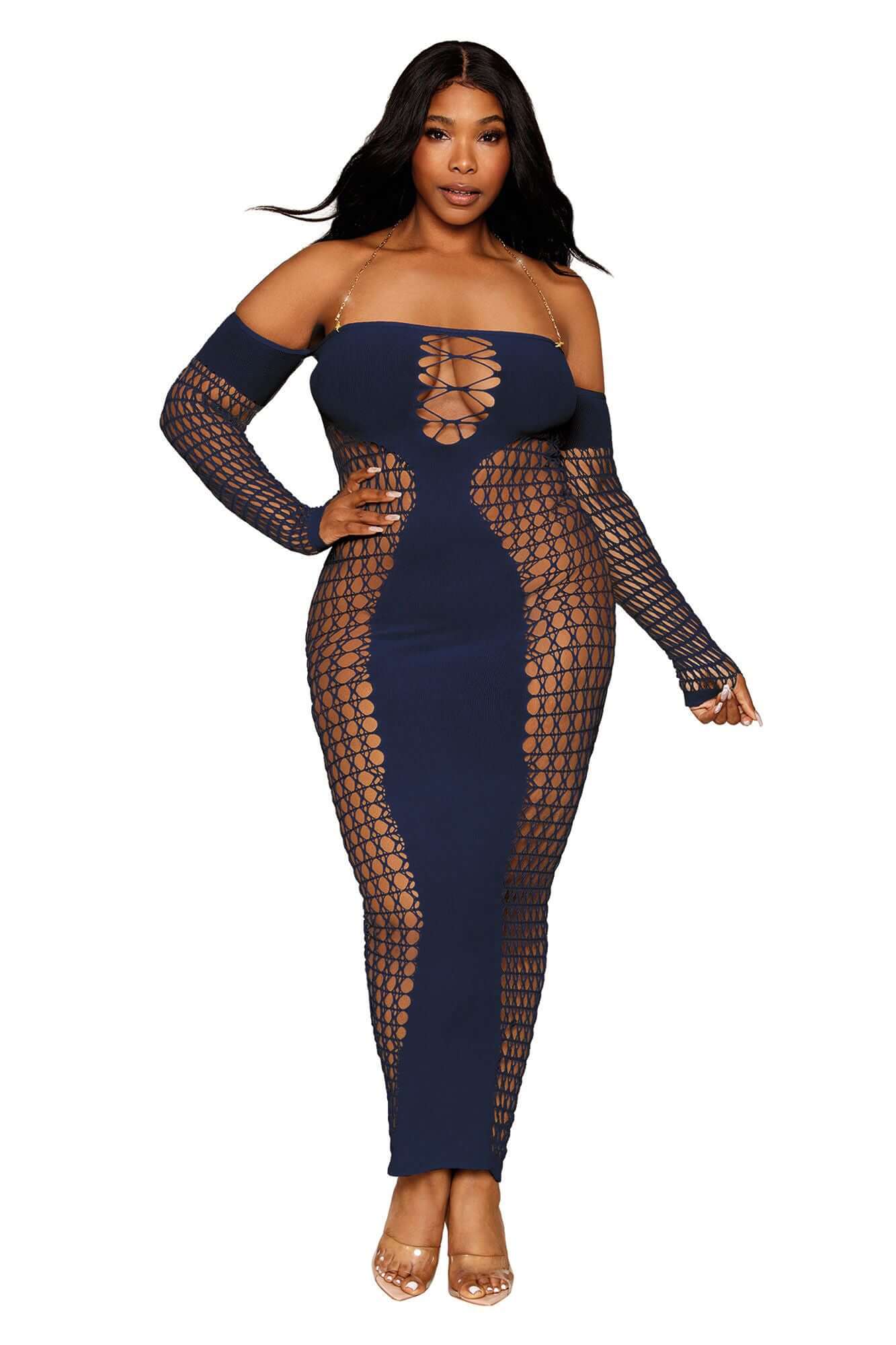 Bodystocking Gown - Queen Size - Denim-0