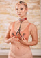 Saffron Collar With Nipple Clamps - Black/red-1