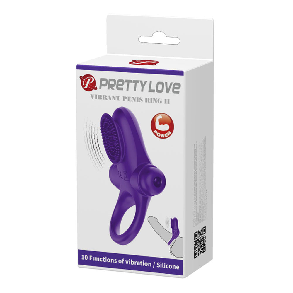 Pretty Love Vibrating Cock Ring II - Purple-4