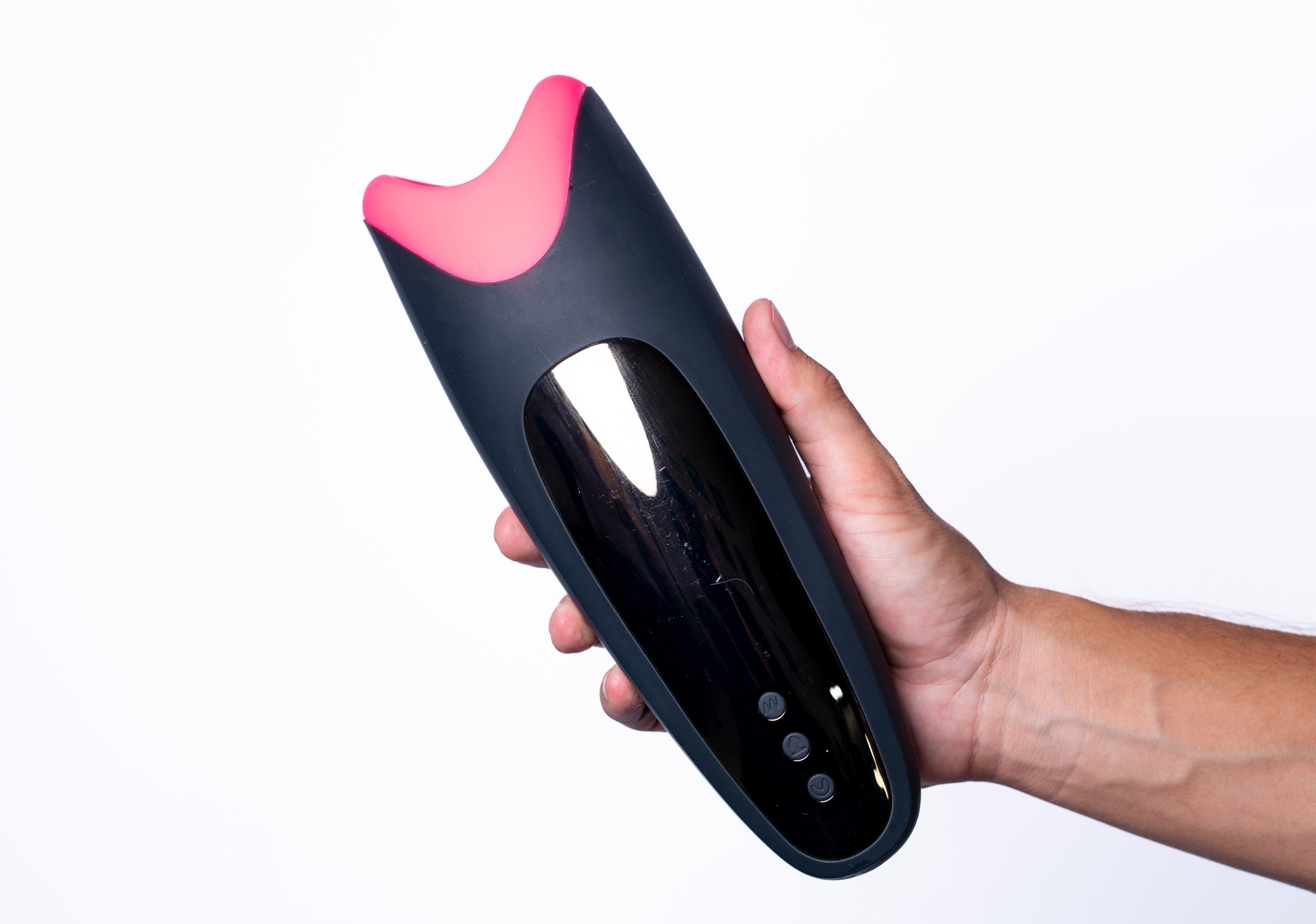 Piper USB Rechargeable Multi Function Masturbator With Suction - Black/pink-2