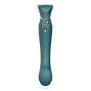 ZALO Queen Set G-spot PulseWave 17-function App-controlled Rechargeable Silicone Vibrator with Suction Sleeve Jewel Green