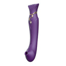 ZALO Queen Set G-spot PulseWave 17-function App-controlled Rechargeable Silicone Vibrator with Suction Sleeve Twilight Purple