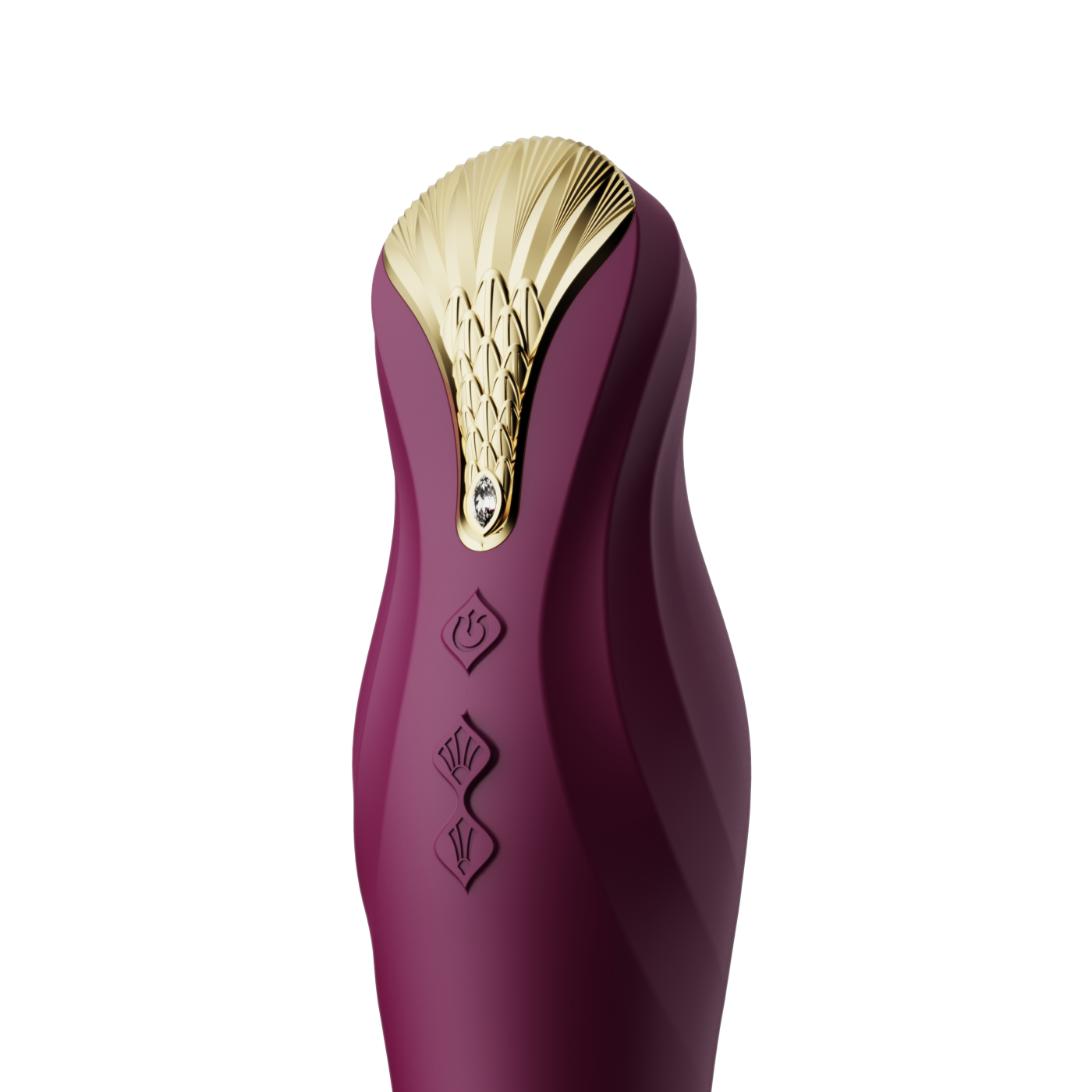 ZALO King Vibrating Thruster Velvet Purple with PowerThrust technology for enhanced thrusting, featuring a luxurious gold and purple design.