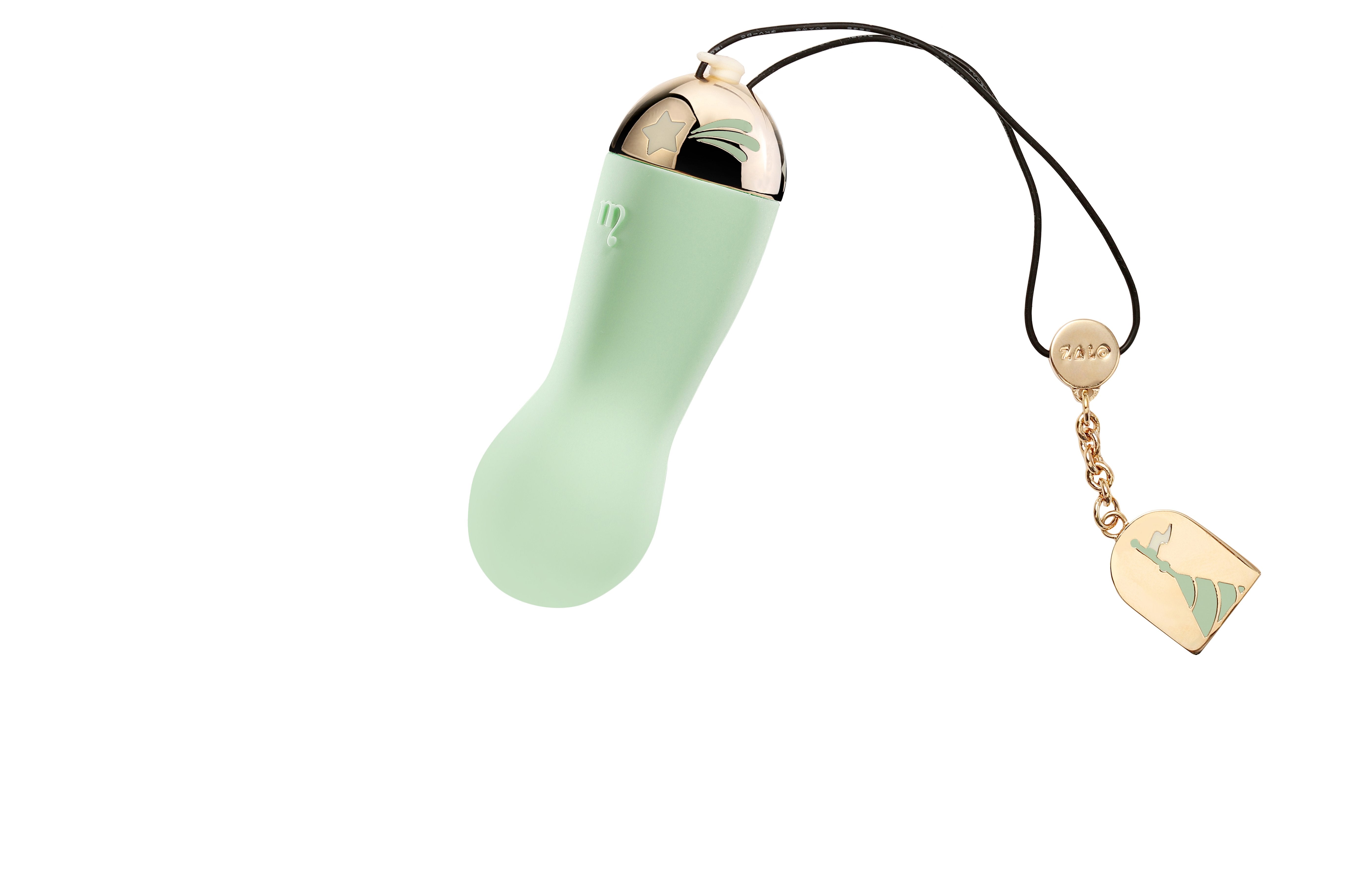 ZALO Baby Star Bullet App-controlled Rechargeable Vibrator in Melon Green with jewelry-style packaging and delicate gold accents.