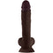 Shaft - Model a 10.5 Inch Liquid Silicone Dong  With Balls - Mahogany-0