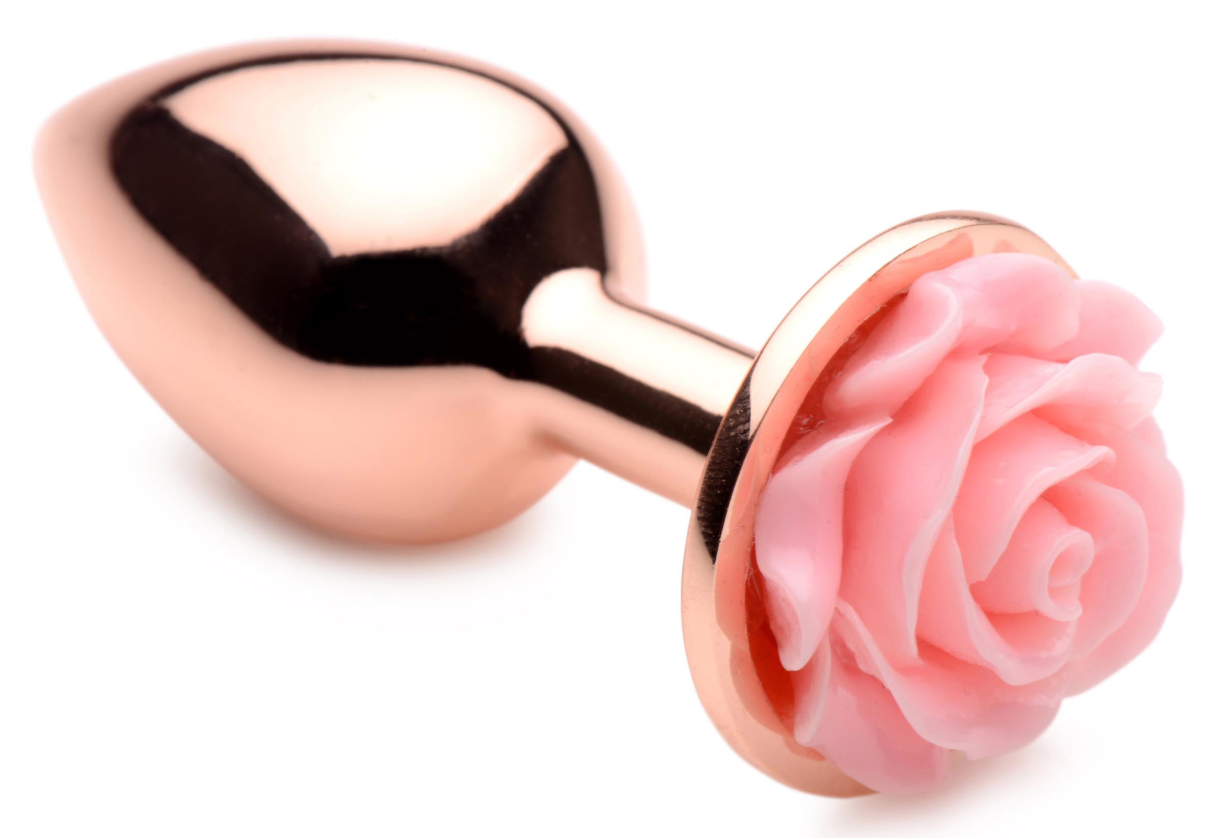 Pink Rose Gold Anal Plug - Small-4