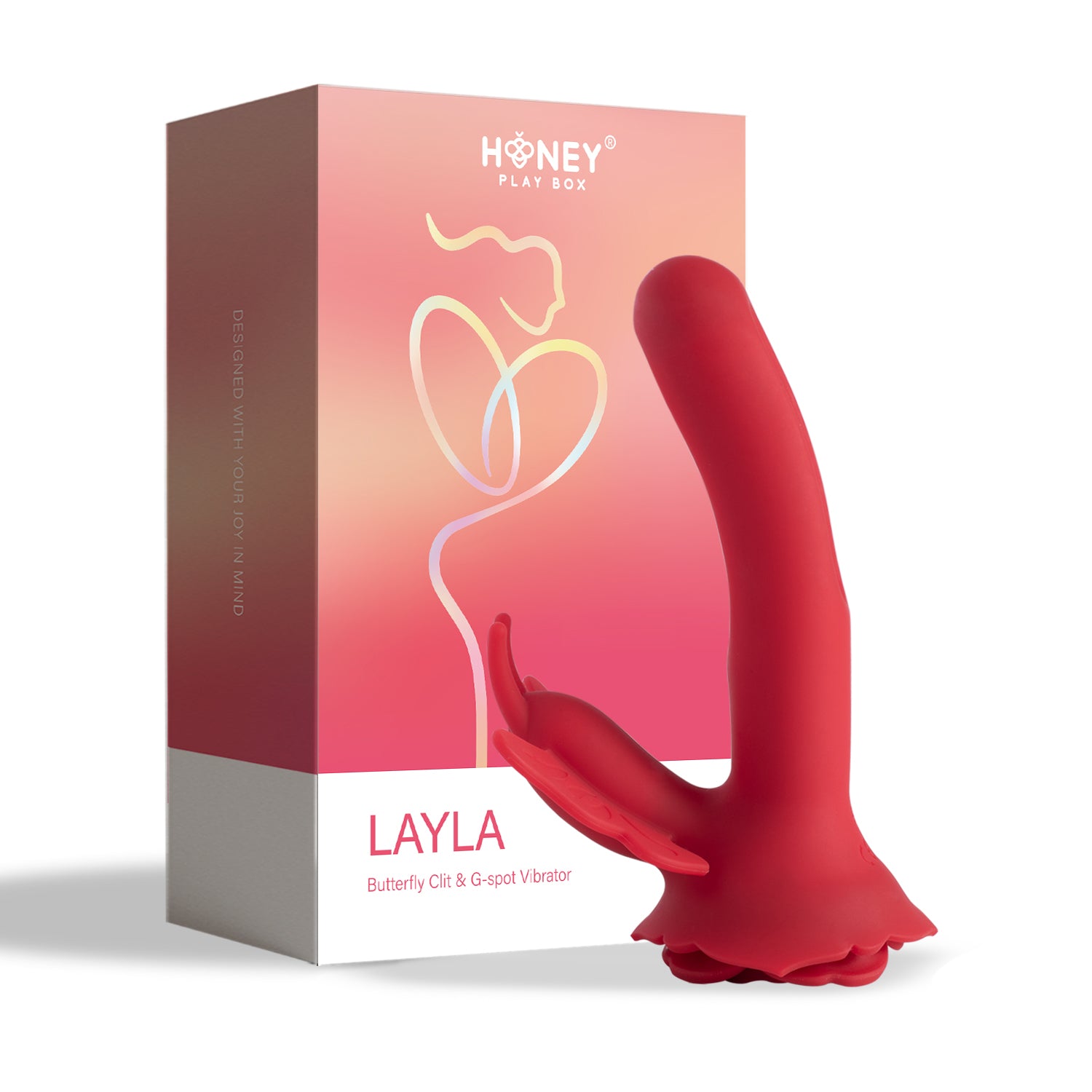 Layla - Butterfly Clit and G-Spot Vibrator - Red-4