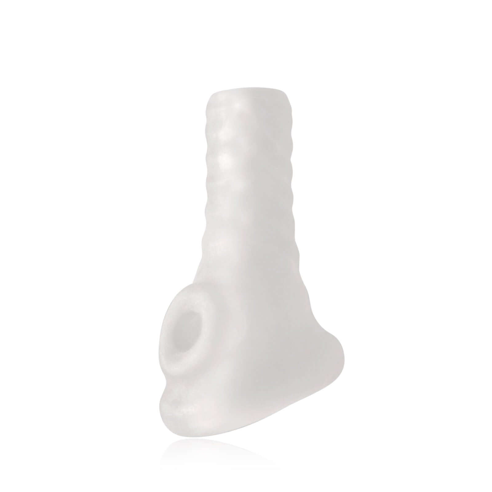 Xplay Breeder 4.0 Open Tip Sleeve, a textured enhancement sleeve for added girth and stimulation during intimate moments.