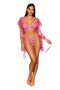 Robe With Bralette and G-String - Small - Peony-1