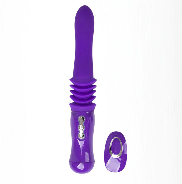Monroe USB Rechargeable Silicone Thrusting  Portable Love Machine - Purple-0