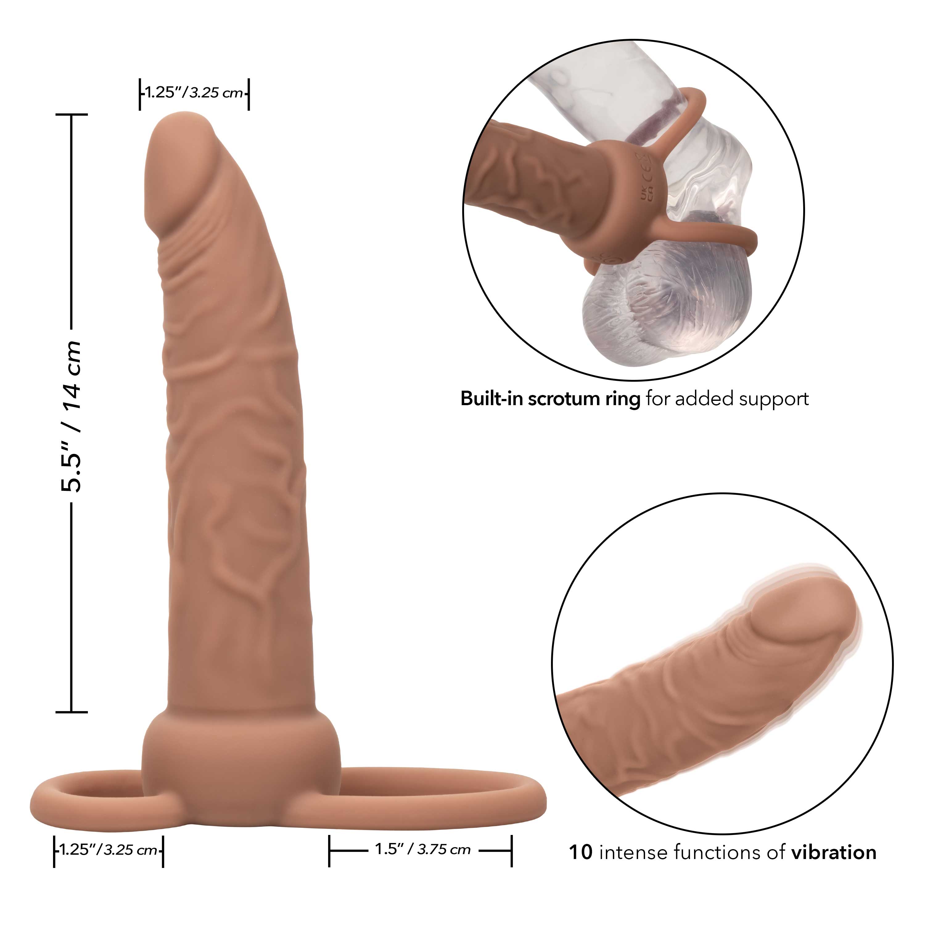 Performance Maxx Rechargeable Dual Penetrator -  Brown-3