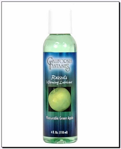 Razzels Warming Lubricant - Pleasurable Green Apple - 4 Oz. Bottle-0