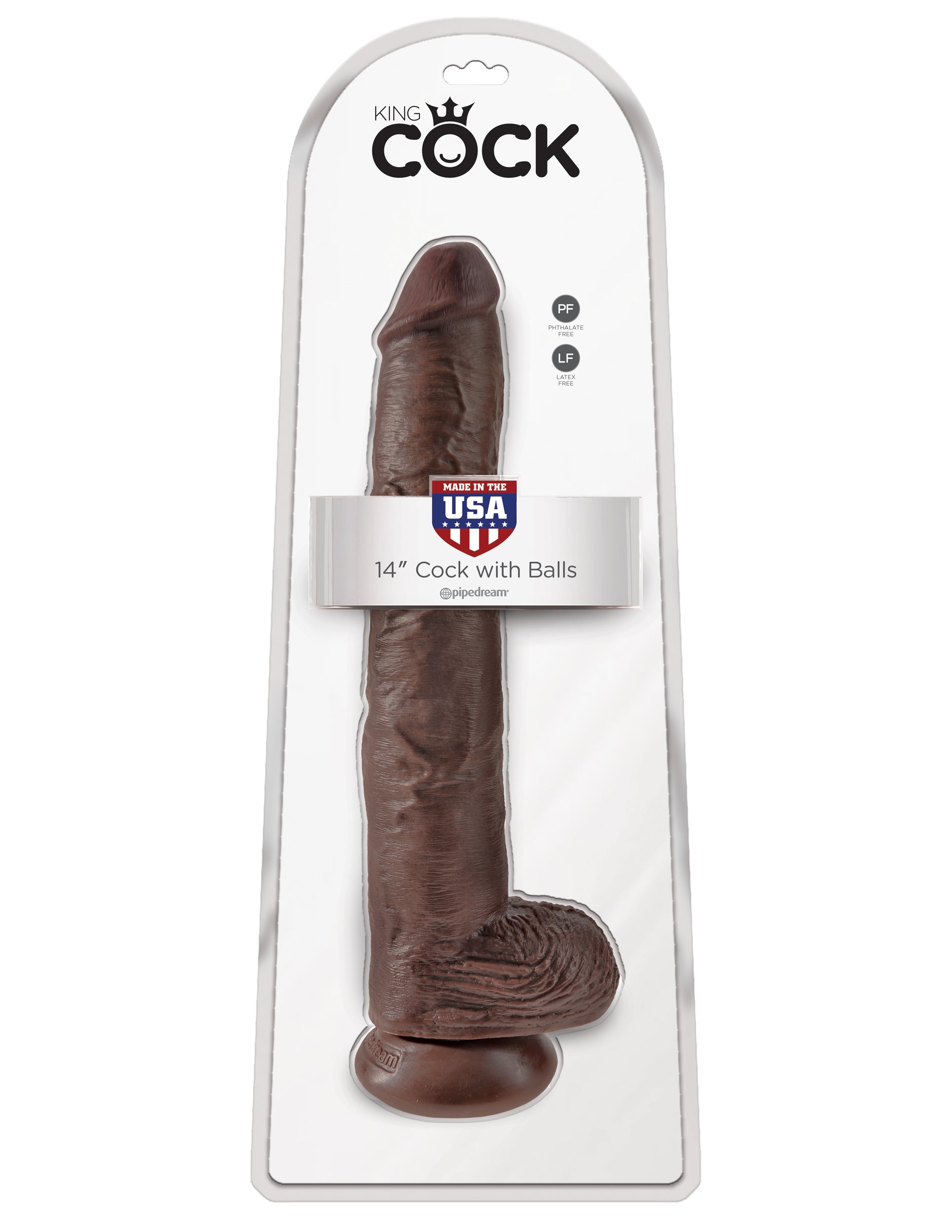 King Cock 14 Inch Cock With Balls - Brown-0