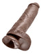 King Cock 11 Inch Cock With Balls - Brown *