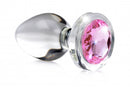 Pink Gem Glass Anal Plug - Small: Sparkling Pleasure for Backdoor Delights