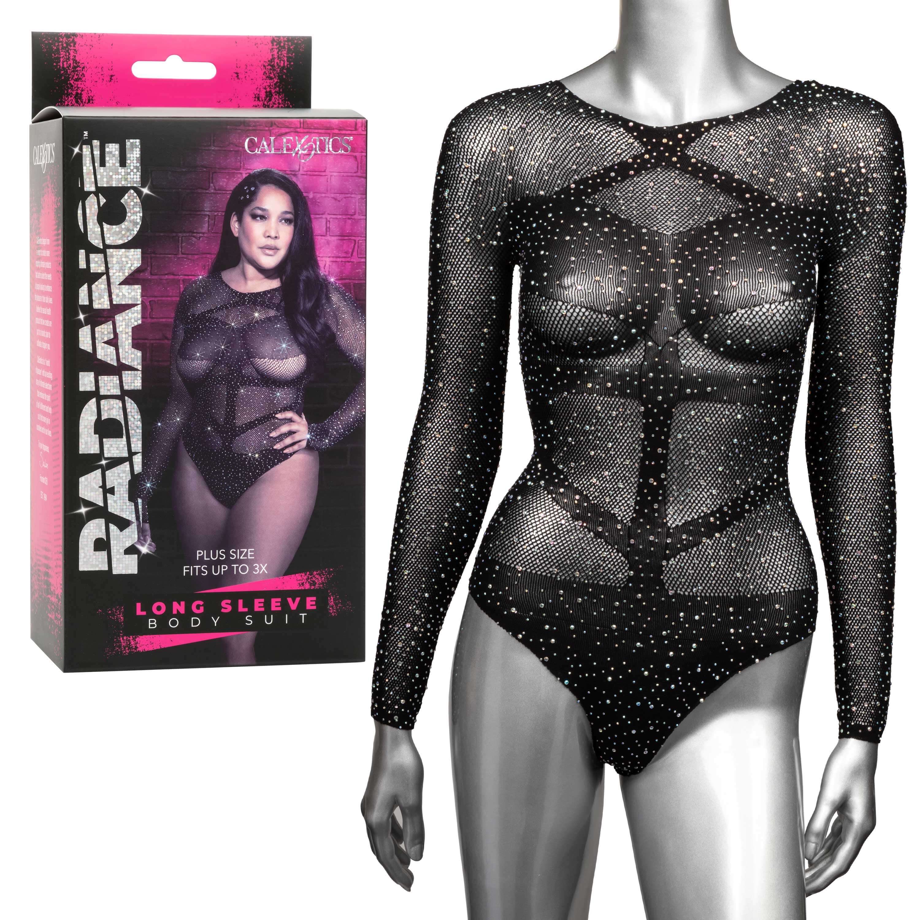 Radiance Long Sleeve Body Suit - Queen - Black-0