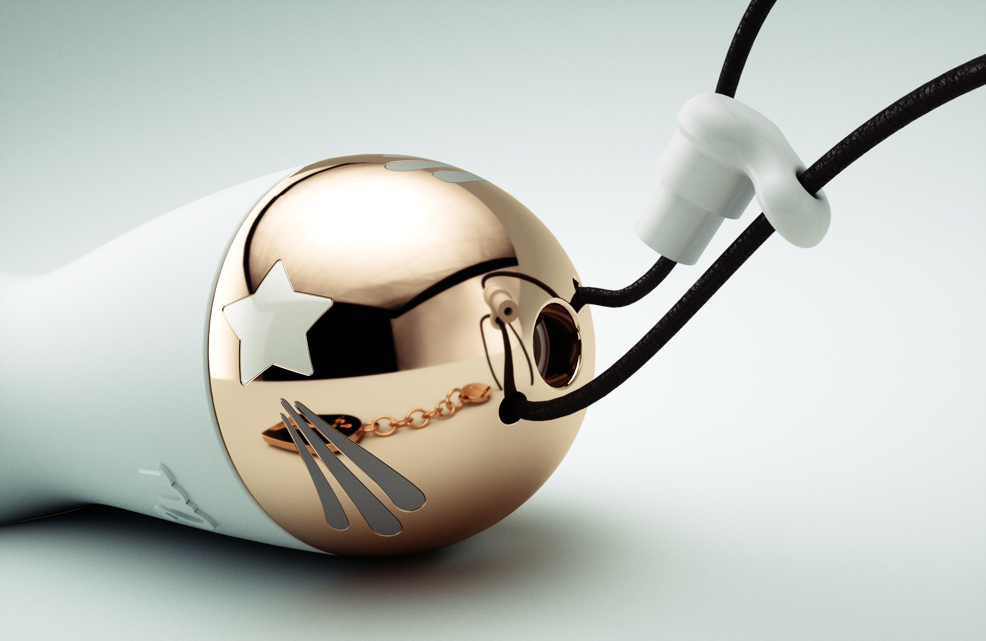 ZALO Baby Star Bullet app-controlled rechargeable vibrator with ornate design from the Lolita Series in melon green