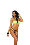 Lycra Bikini Top and Matching G-Striing - One Size - Chartreuse/black