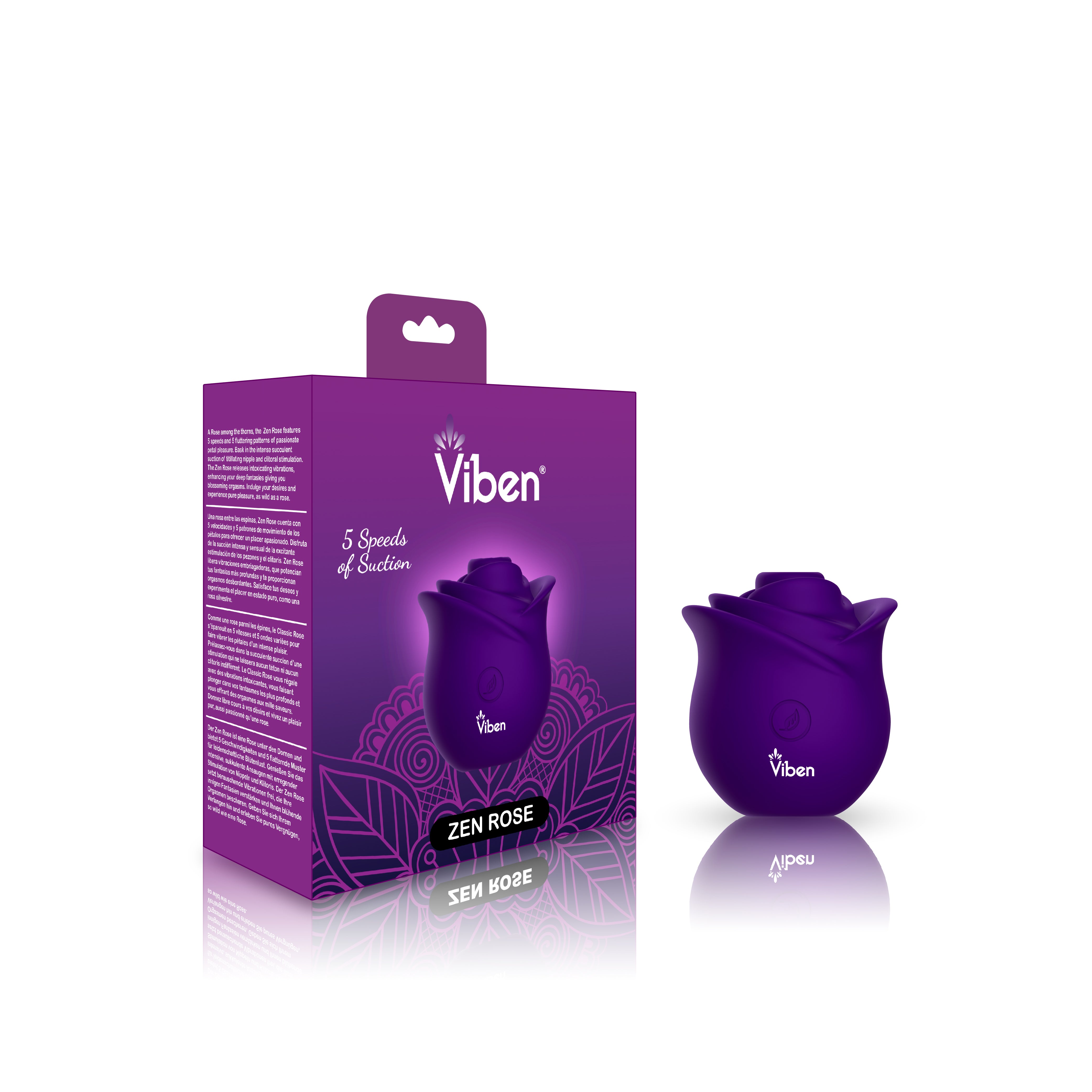 Zen Rose - Violet - Handheld Rose Clitoral and Nipple Stimulator - Presale Only-6