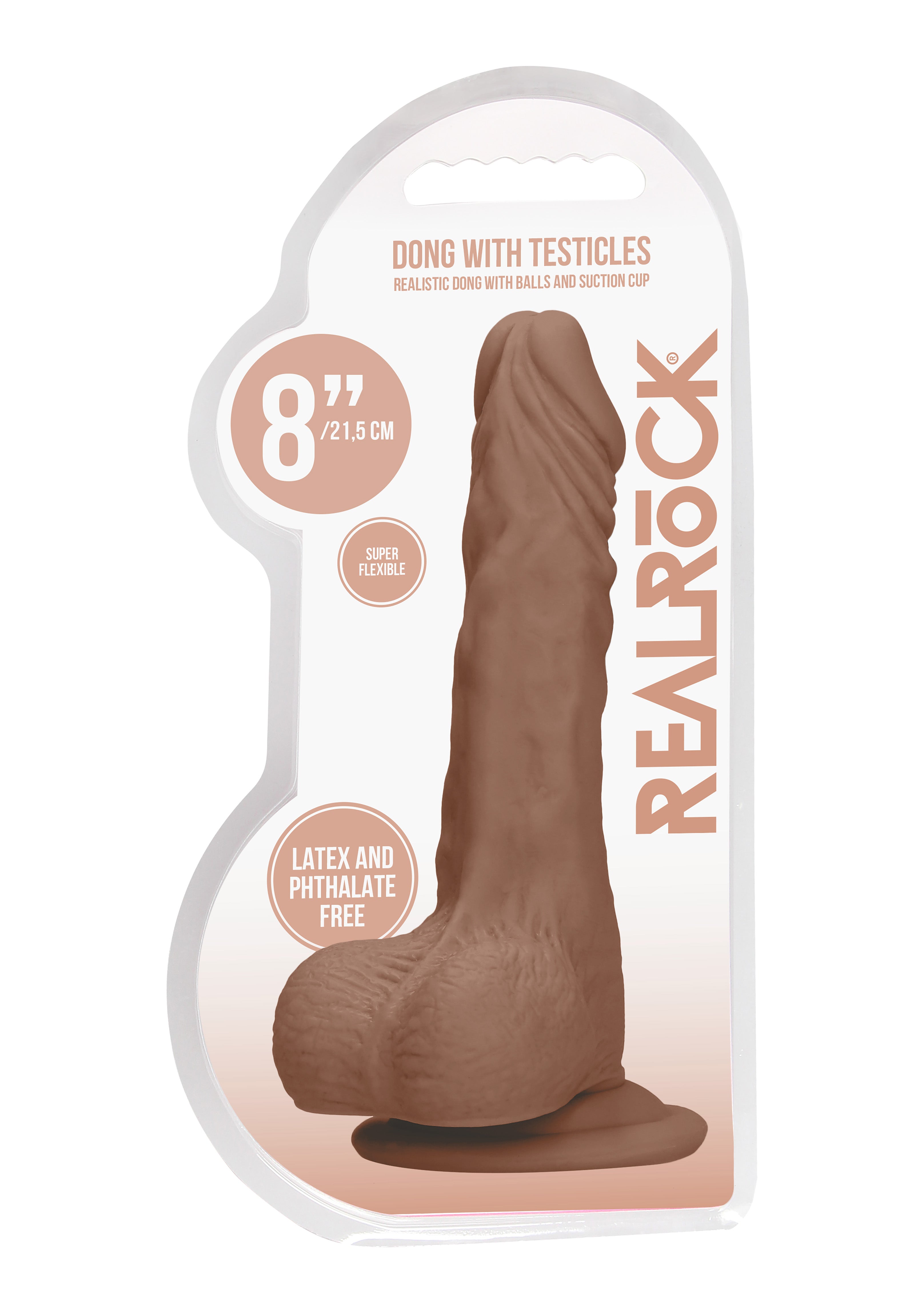 8 Inch Dong With Testicles - Tan