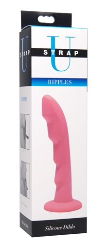 Ripples Silicone Dildo Strap on Compatible - Pink-1
