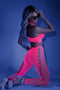 Own the Night Bodystocking - One Size - Neon Pink-0
