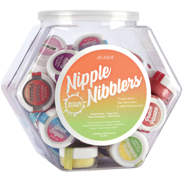 Nipple Nibbler Sour Tingle Balm Assorted - 36 Pc. Bowl - 3g Jar