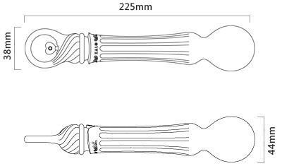 Dimensions of ZALO Confidence Pre-Heating Rechargeable Wand Massager in Fairy Pink, showing length, width, and design details.
