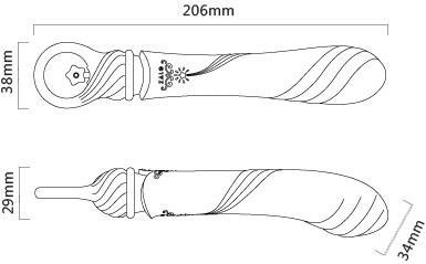 ZALO Courage Pre-Heating Rechargeable G-spot Massager Dimensions - Fantasy Violet