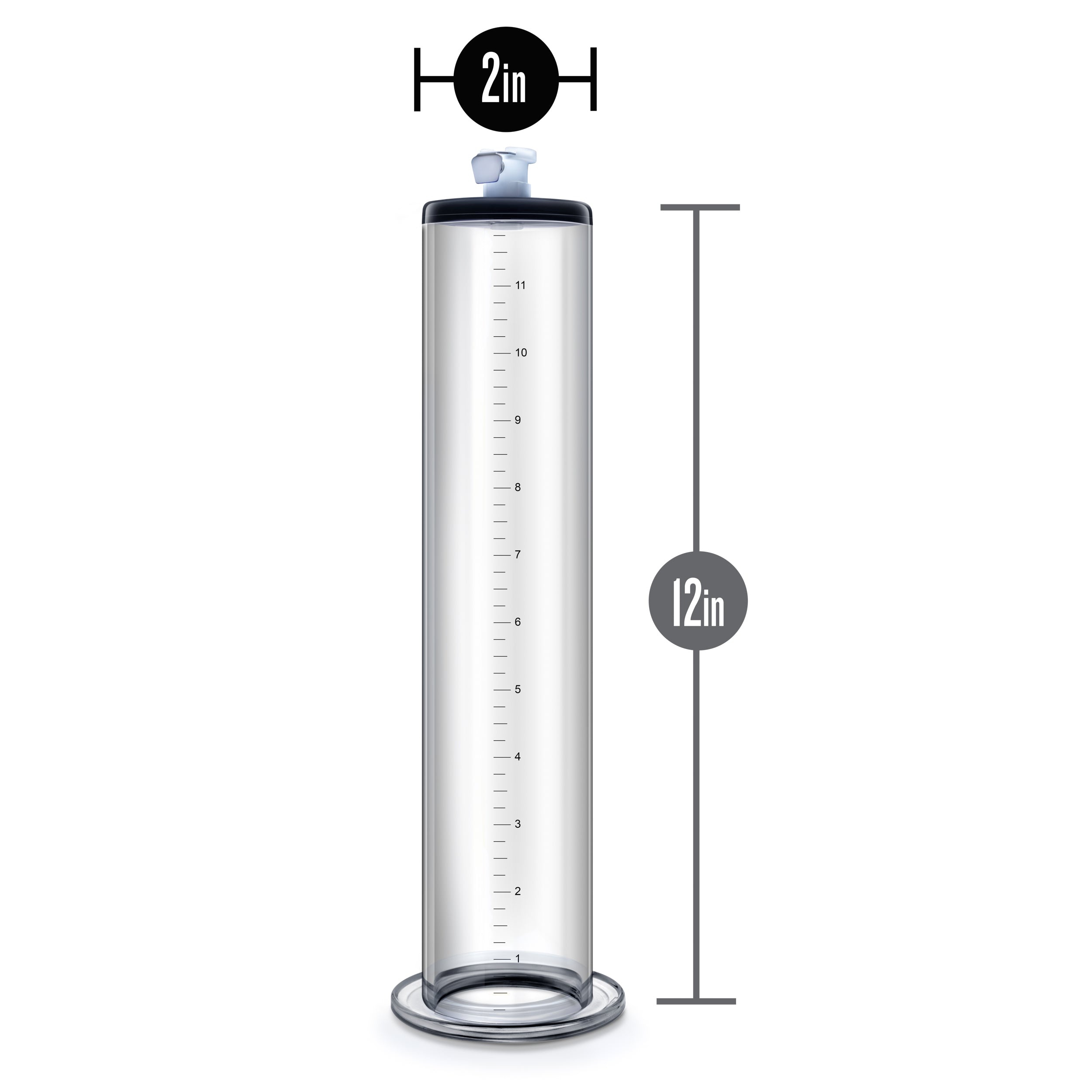 Performance - 12 Inch X 2 Inch Penis Pump Cylinder - Clear-2