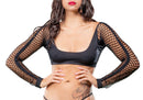 Crotchless Short Style With Mesh Bottom Leggings - One Size - Black