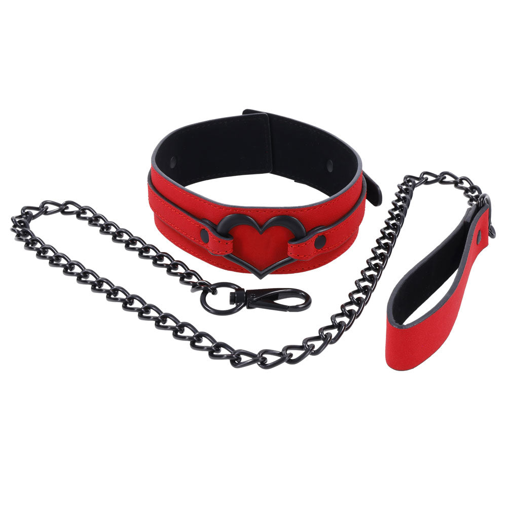 Amor Collar and Leash - Red-2