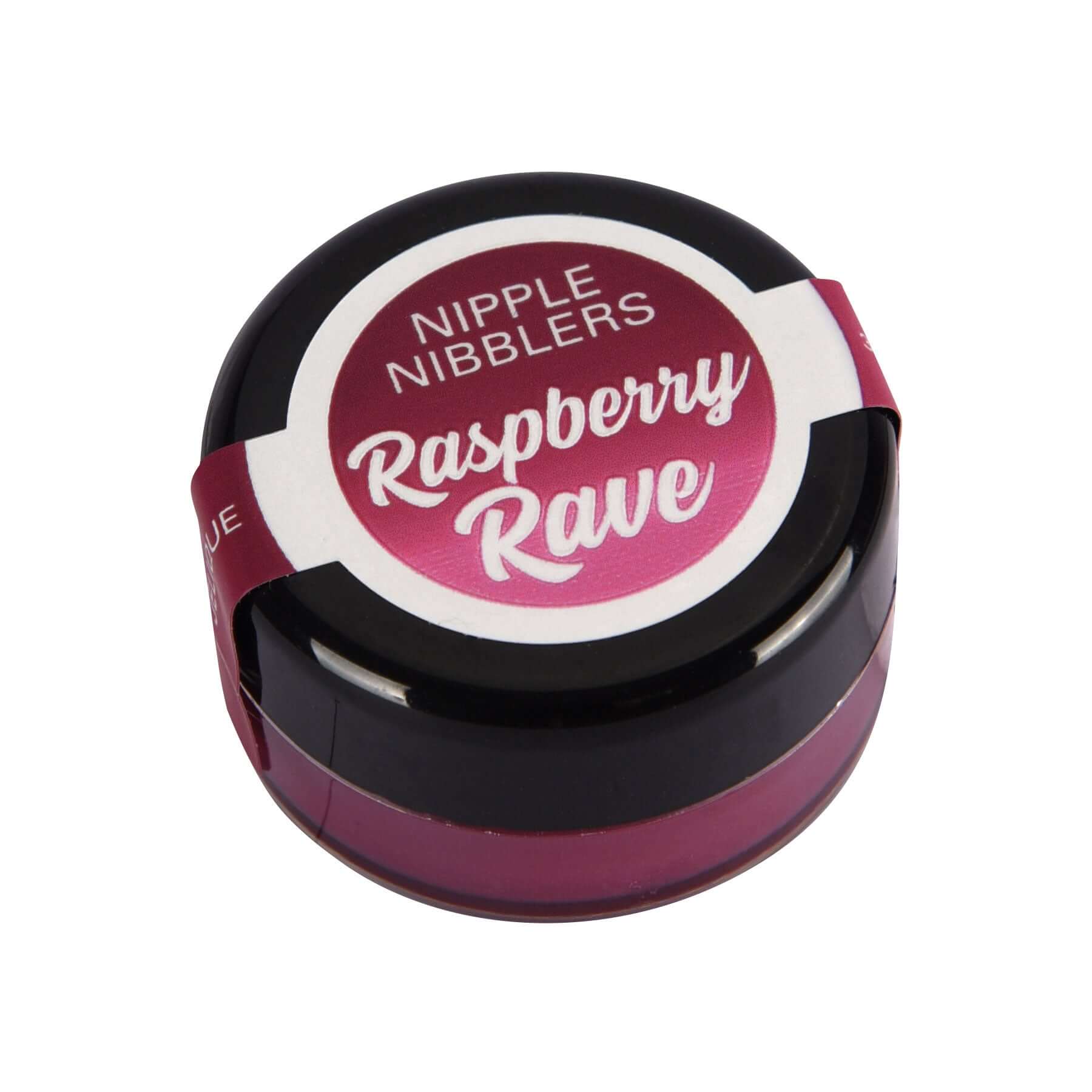Nipple Nibblers Tingle Balm - Raspberry Rave, 3gm jar for nipple play, sugar-free, cool burst, kissable formula with menthol.