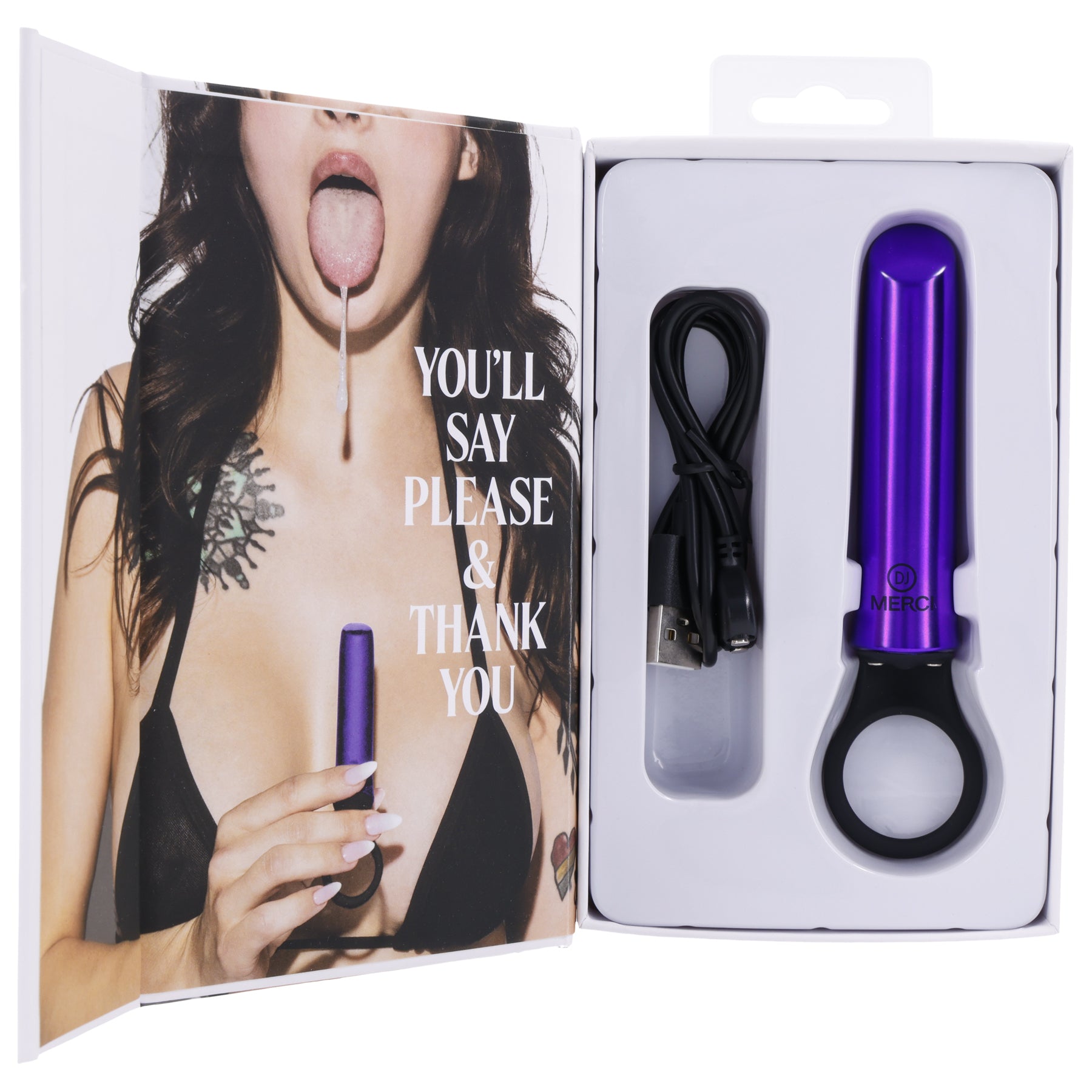 Merci - Power Play With Silicone Grip Ring -  Violet-0