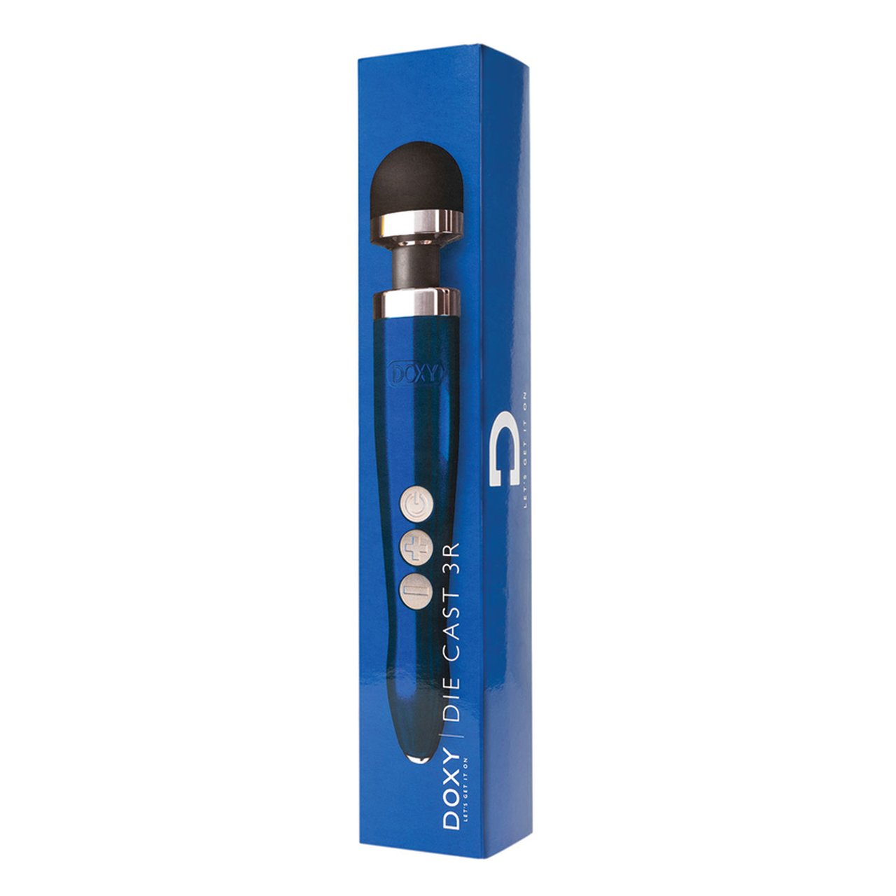 Doxy Die Cast 3R Blue Flame Rechargeable Vibrating Wand Massager with Screw-On Head