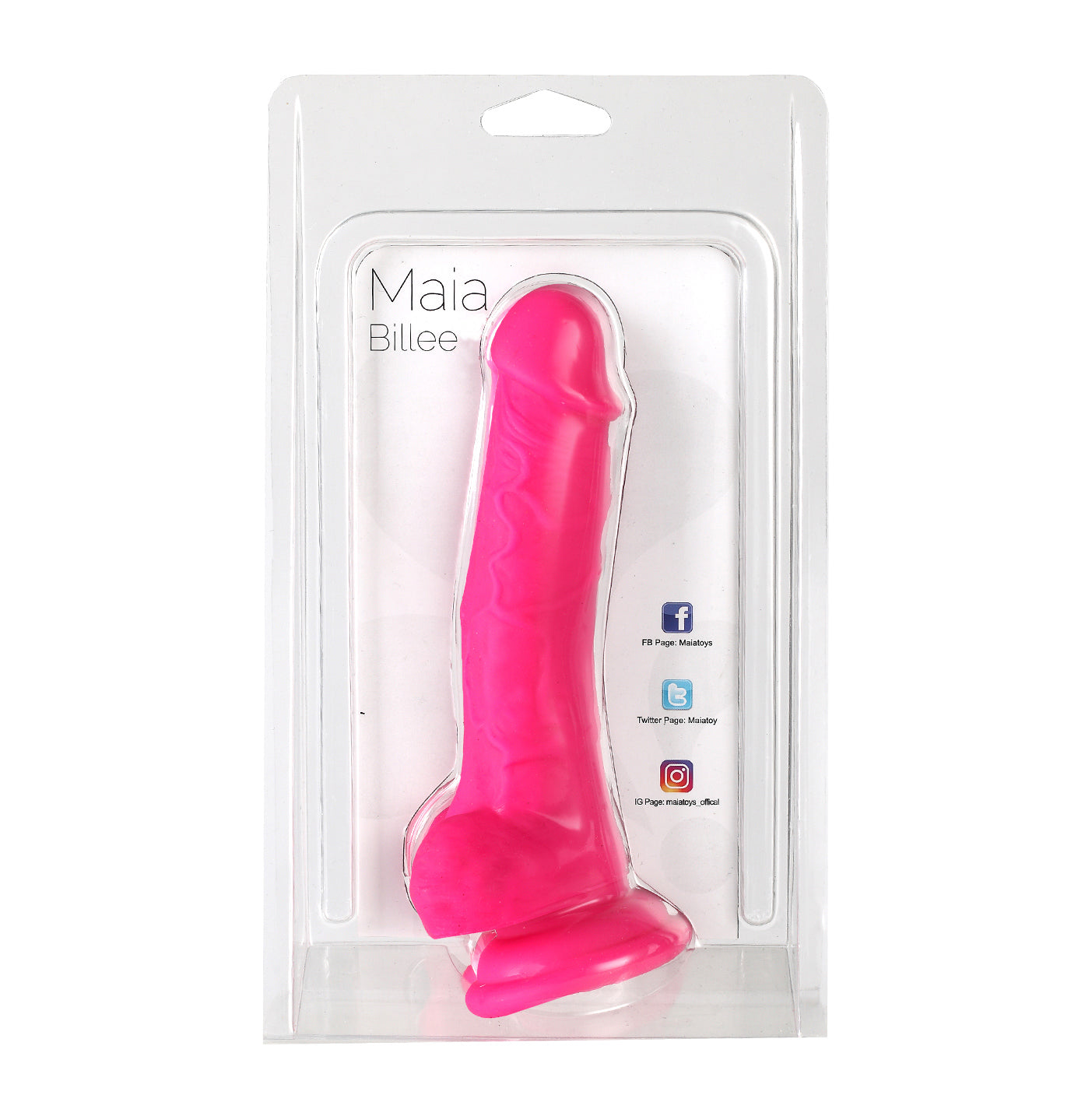 Billee Realistic Silicone Dong - Neon Pink-1