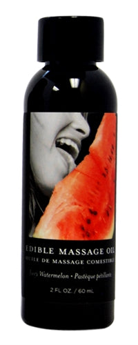 Earthly Body's Juicy Watermelon Edible Massage Oil: 2 Oz Vegan-Friendly, Lickable Sensation