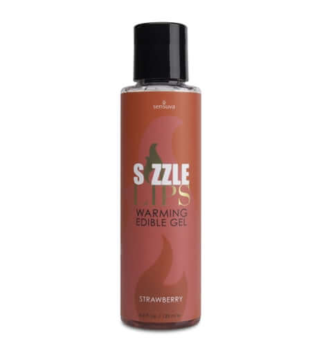 Sizzle Lips Warming Edible Gel Strawberry 4.2 Oz