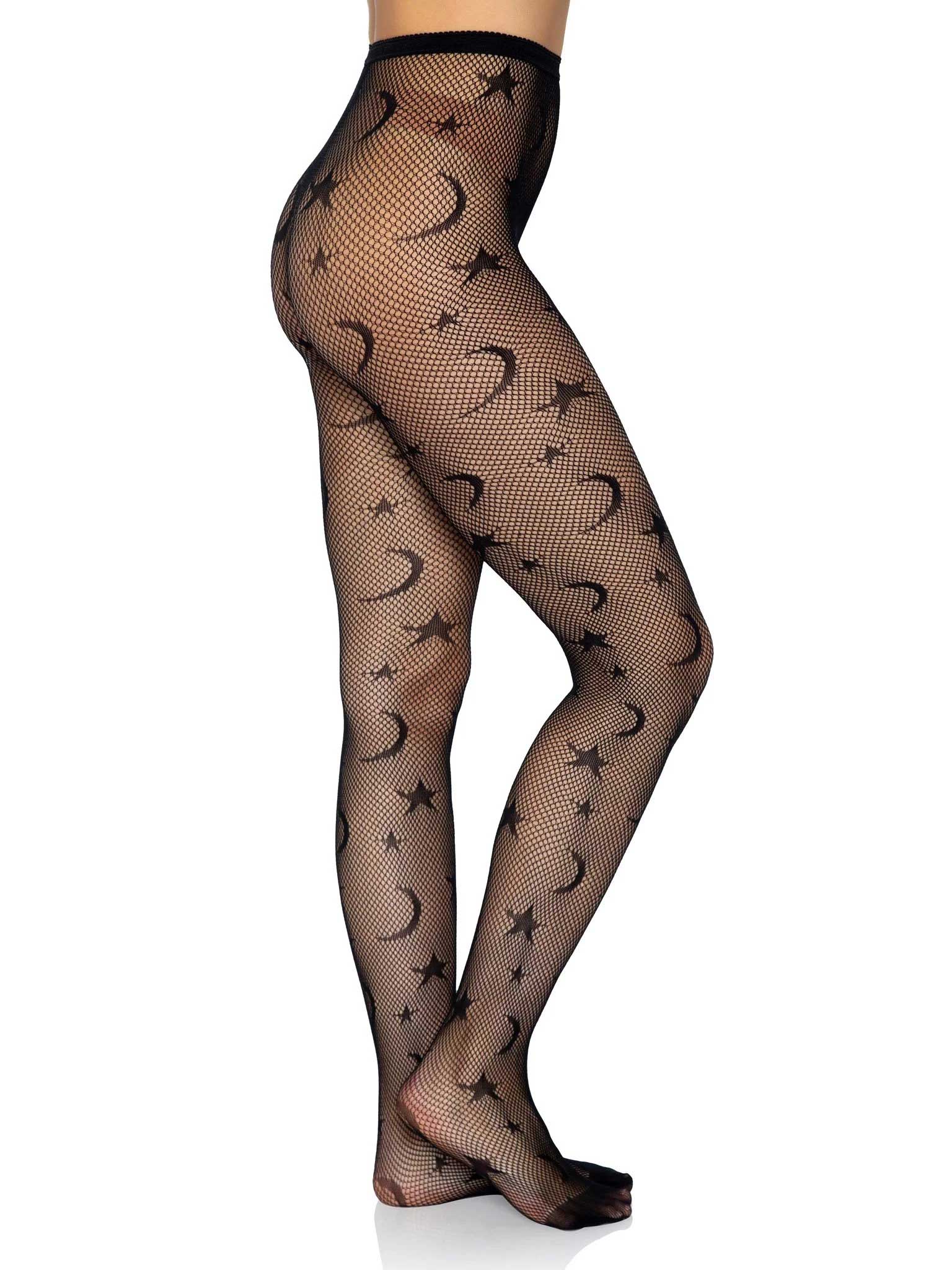 Celestial Net Tights - One Size - Black-2